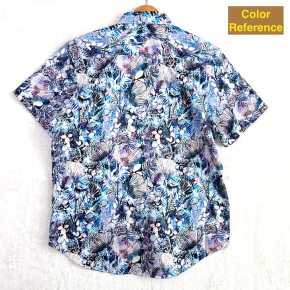 Robert Graham Camasa Shirt Mens L Blue Multicolor Tropical Floral Classic Fit - Picture 6 of 11